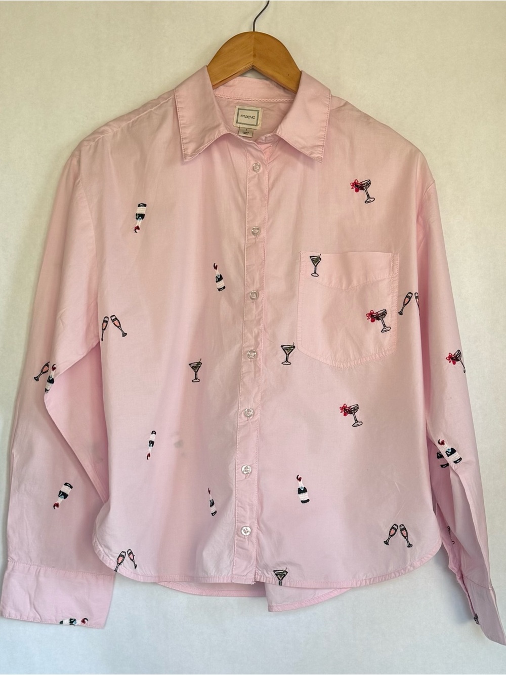 Anthropologie Maeve women’s fun pink button down